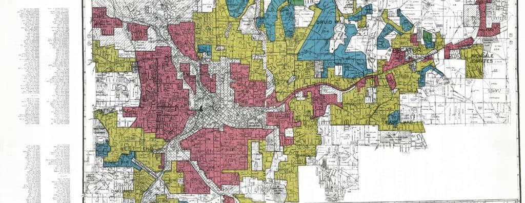 Redlined map of Atlanta in 1938